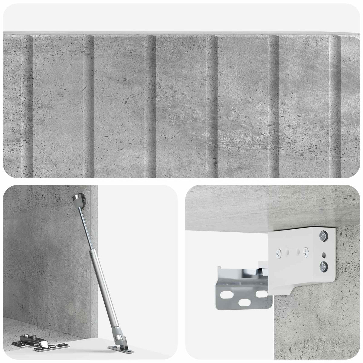 Wandmontierter TV-Schrank 78,5 x 41 x 30 cm Betongrau