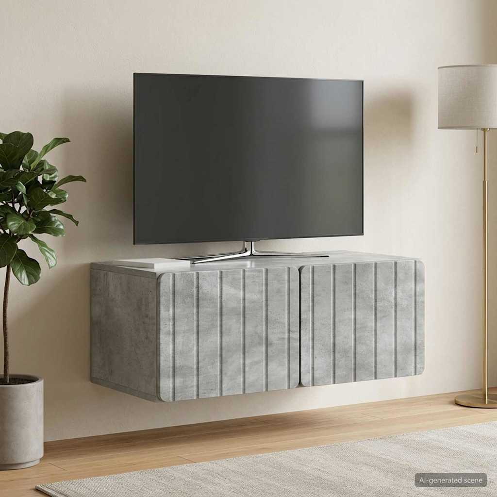 Wandmontierter TV-Schrank 78,5 x 41 x 30 cm Betongrau