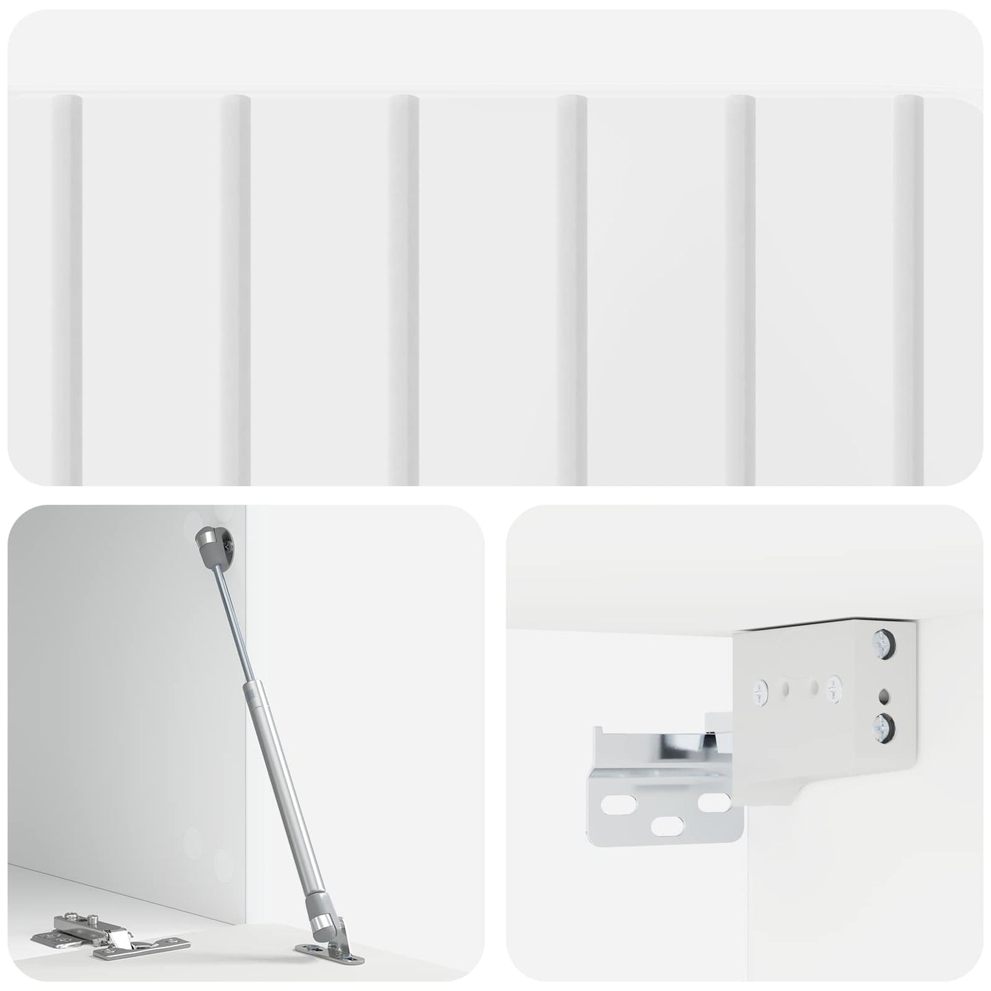 Wandmontierter TV-Schrank 78,5 x 41 x 30 cm Hochglanz Weiß