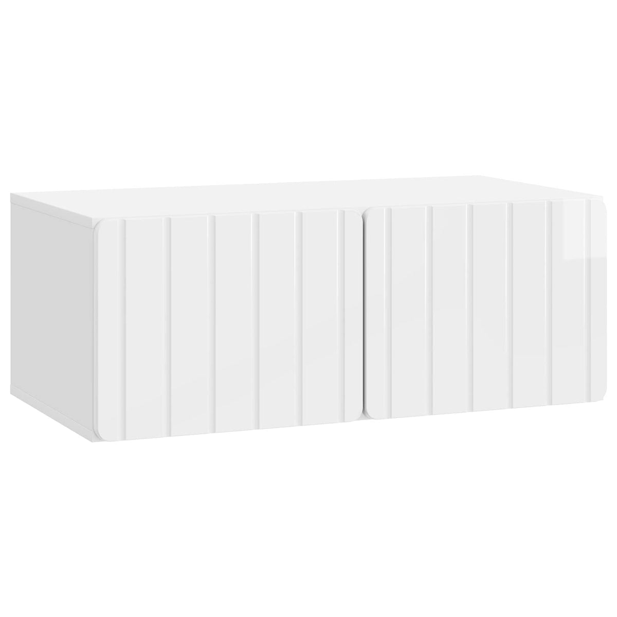Wandmontierter TV-Schrank 78,5 x 41 x 30 cm Hochglanz Weiß