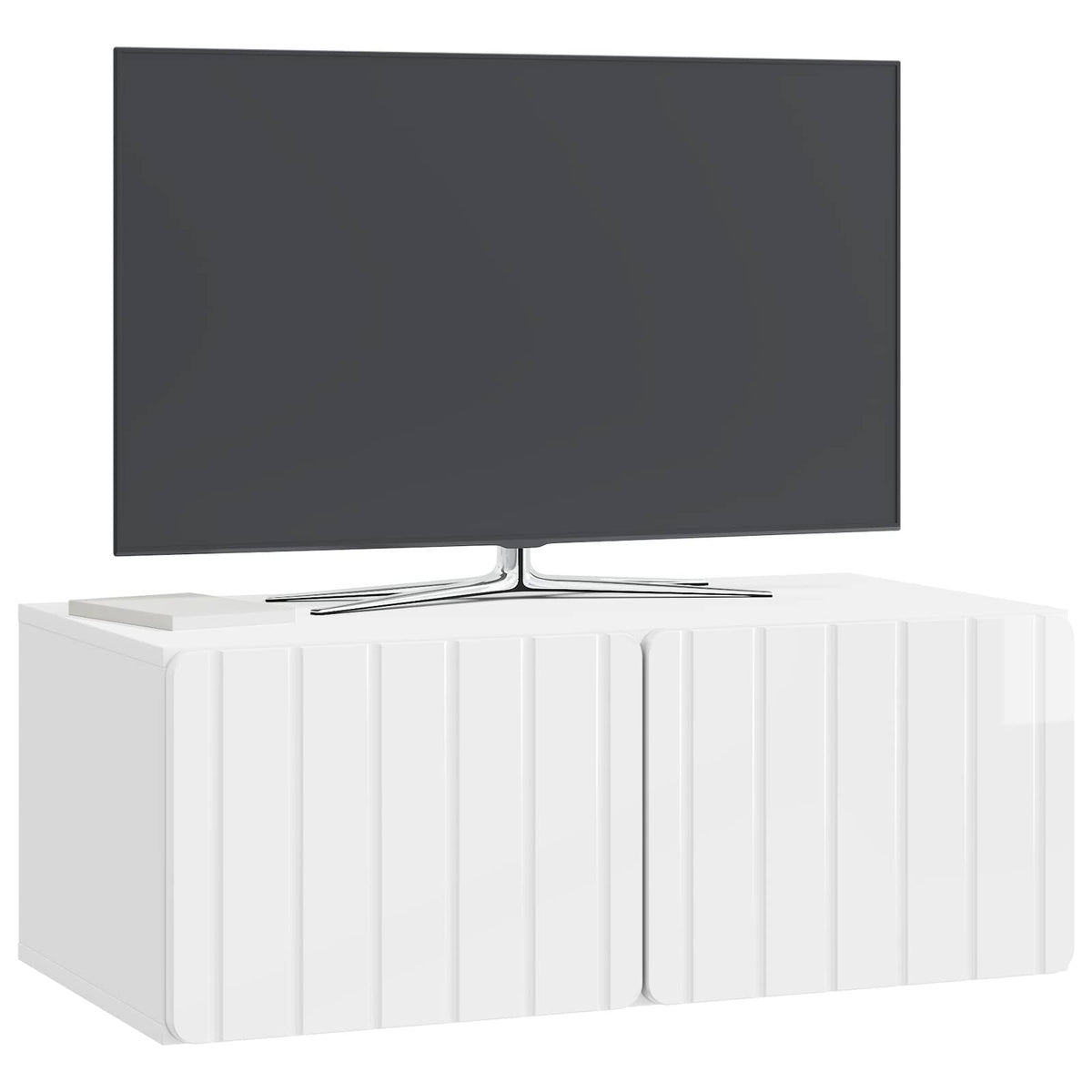 Wandmontierter TV-Schrank 78,5 x 41 x 30 cm Hochglanz Weiß