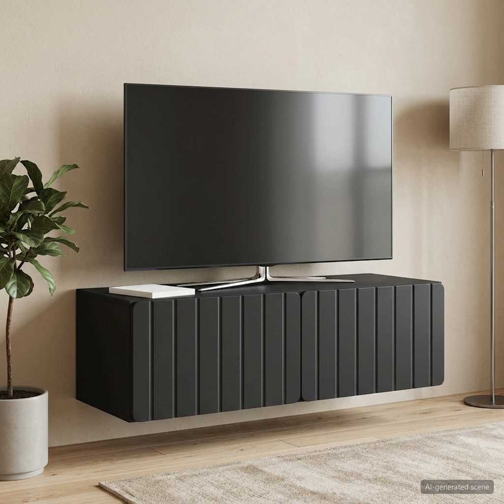 Wandmontierter TV-Schrank 98 x 41 x 30 cm Schwarz Holzwerkstoff