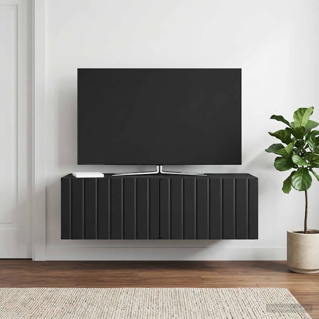Wandmontierter TV-Schrank 98 x 41 x 30 cm Schwarz Holzwerkstoff