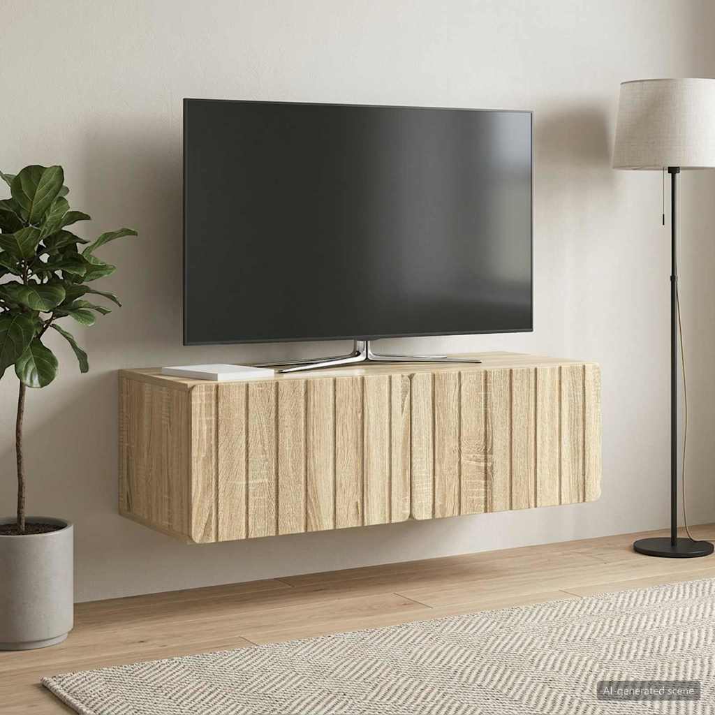 Wandmontierter TV-Schrank 98 x 41 x 30 cm Sonoma-Eiche