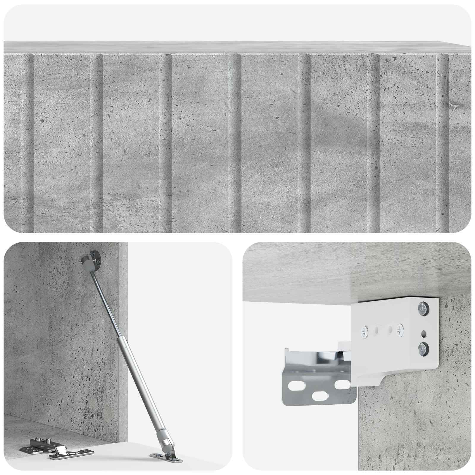 Wandmontierter TV-Schrank 98 x 41 x 30 cm Betongrau
