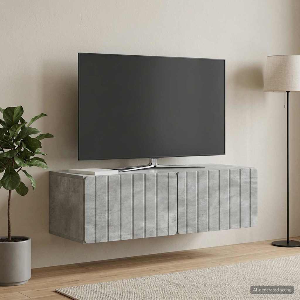 Wandmontierter TV-Schrank 98 x 41 x 30 cm Betongrau