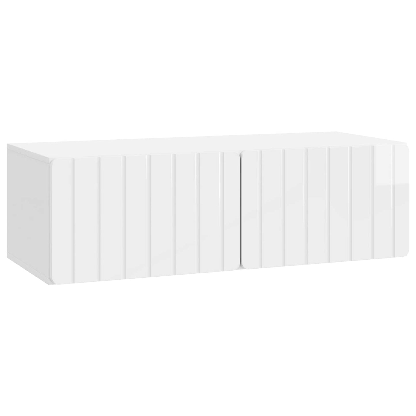 Wandmontierter TV-Schrank 98 x 41 x 30 cm Hochglanz Weiß
