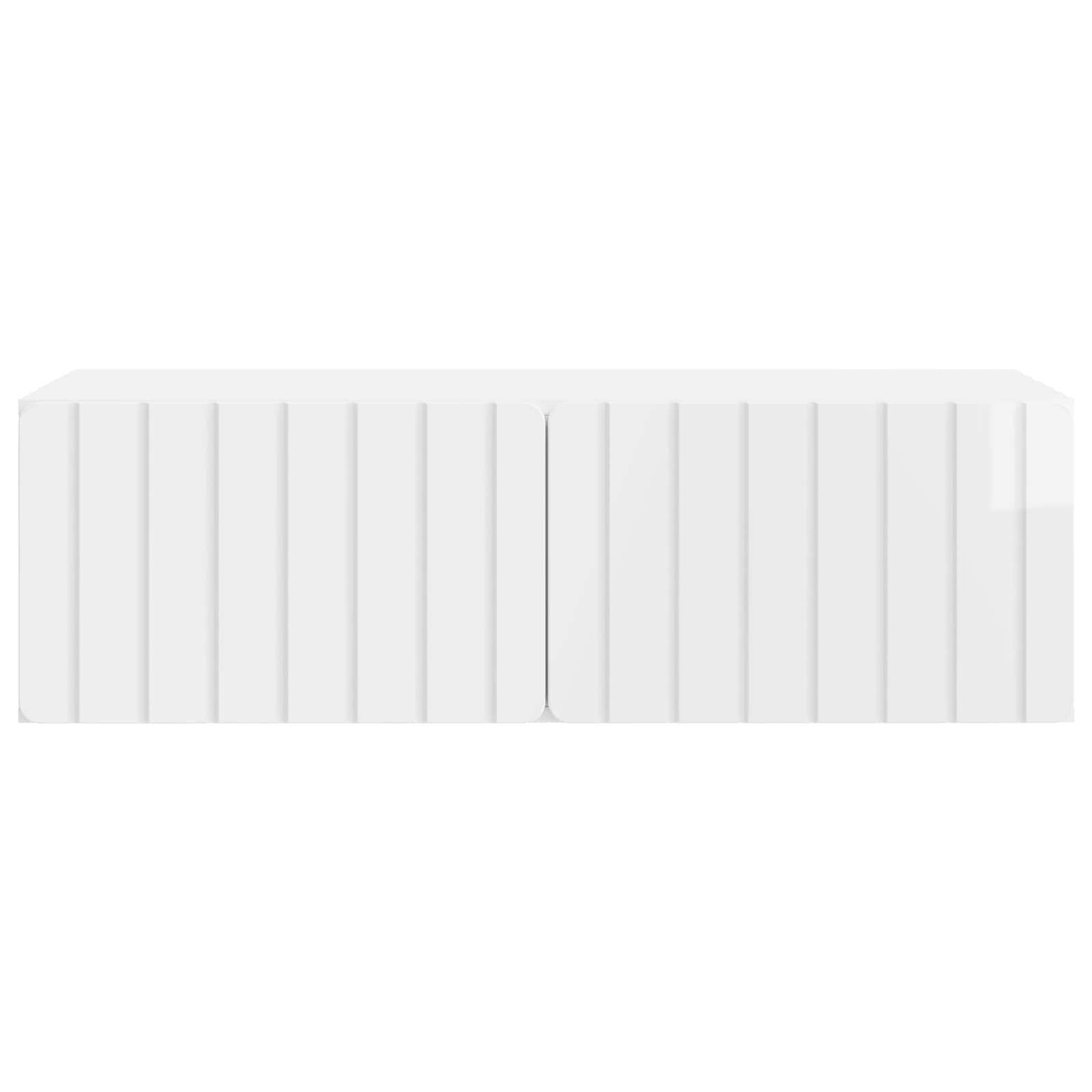 Wandmontierter TV-Schrank 98 x 41 x 30 cm Hochglanz Weiß