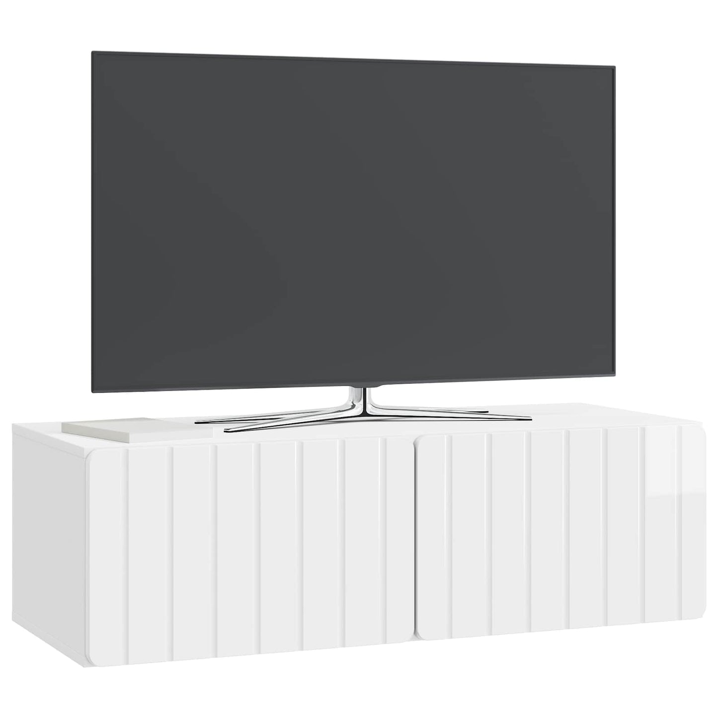 Wandmontierter TV-Schrank 98 x 41 x 30 cm Hochglanz Weiß
