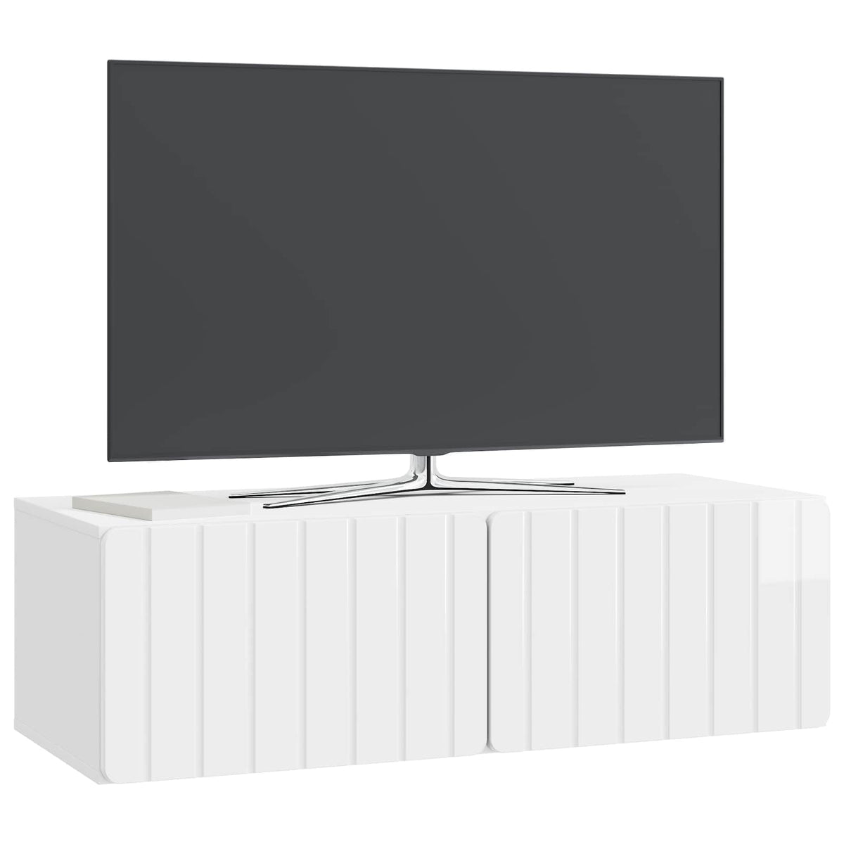 Wandmontierter TV-Schrank 98 x 41 x 30 cm Hochglanz Weiß