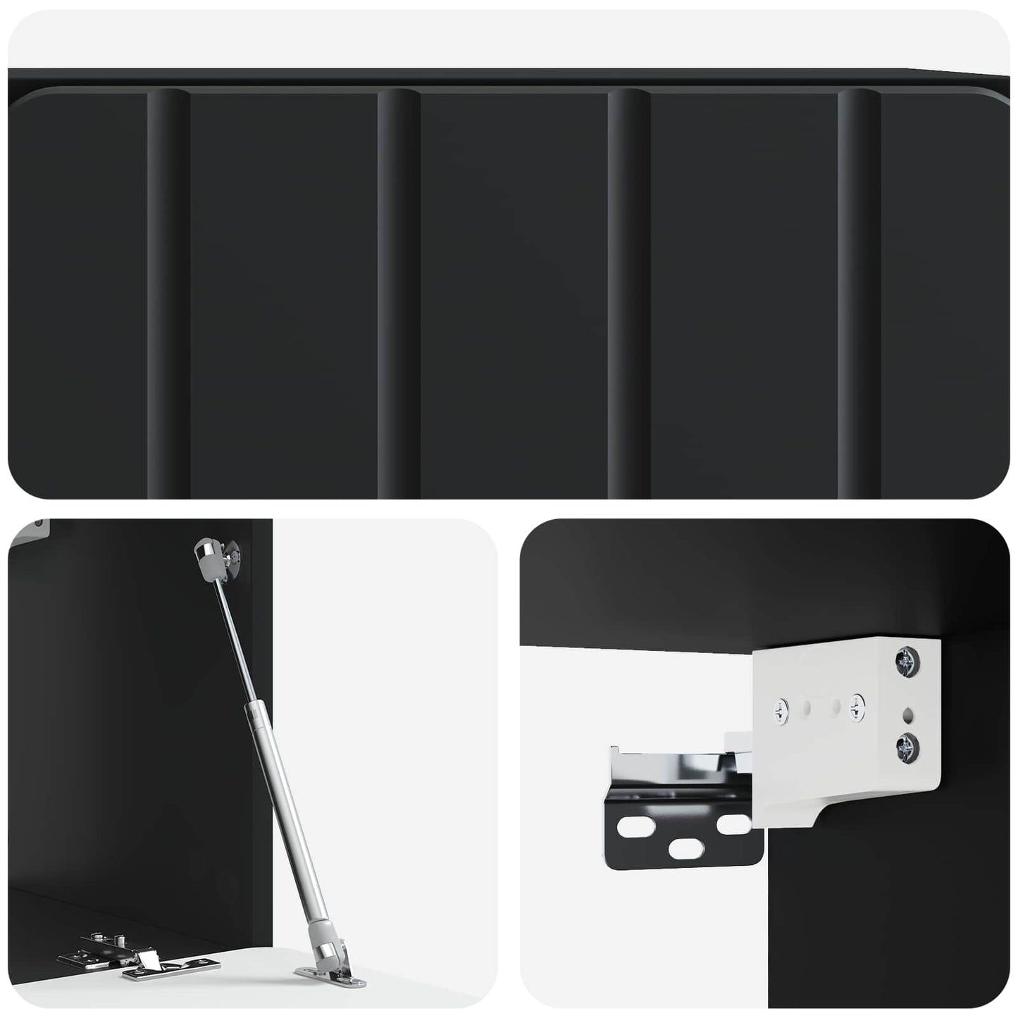 Wandmontierter TV-Schrank 59,5 x 31 x 30 cm Schwarz