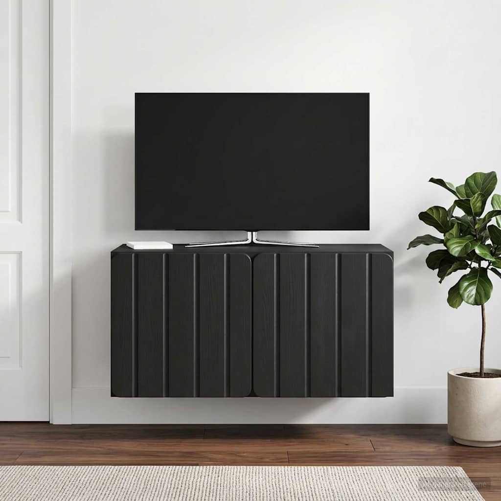 Wandmontierter TV-Schrank 59,5 x 31 x 30 cm Schwarz