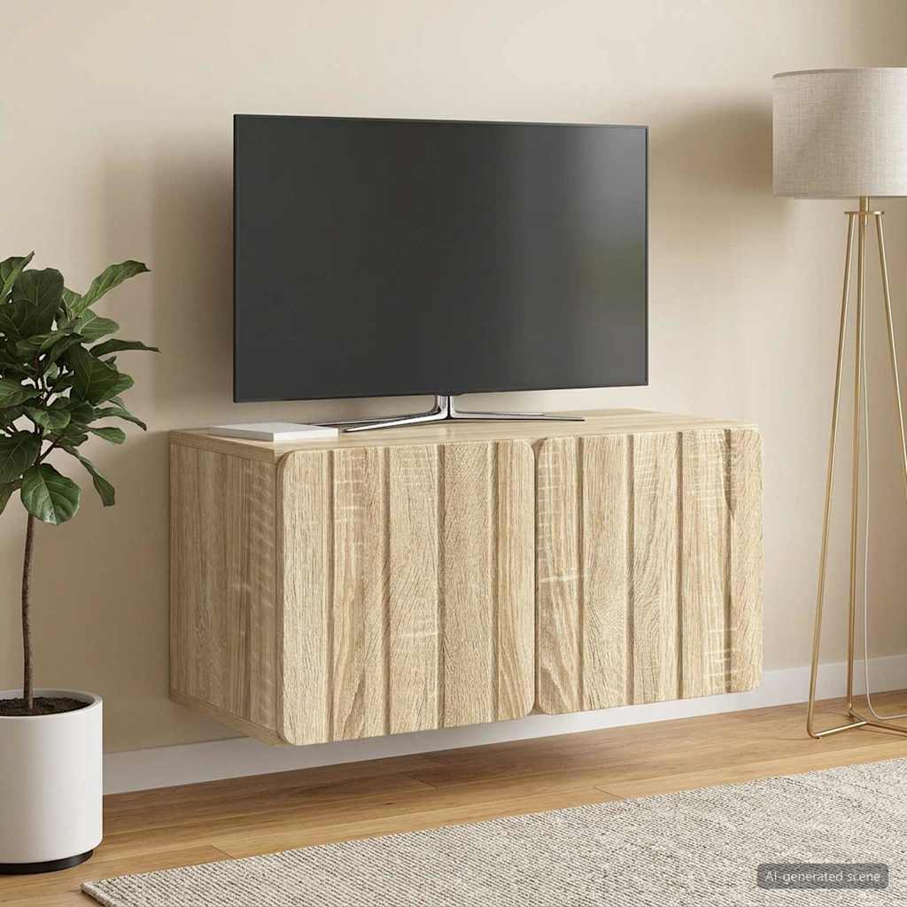 Wandmontierter TV-Schrank 59,5 x 31 x 30 cm Sonoma-Eiche