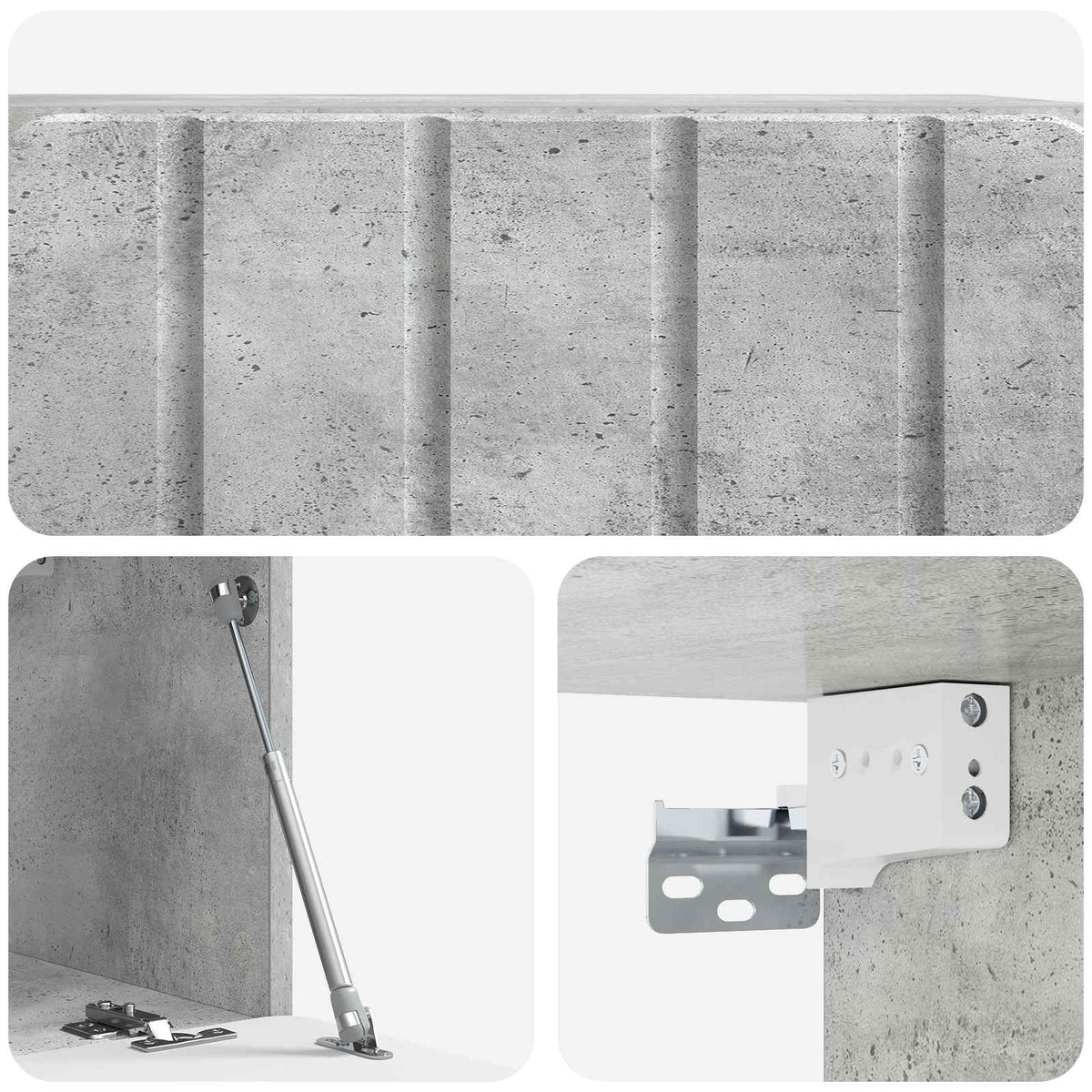 Wandmontierter TV-Schrank 59,5 x 31 x 30 cm Betongrau