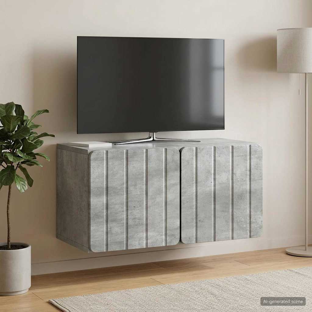 Wandmontierter TV-Schrank 59,5 x 31 x 30 cm Betongrau