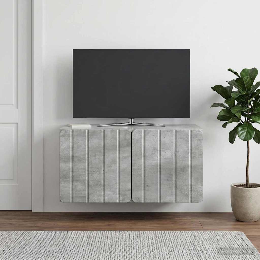 Wandmontierter TV-Schrank 59,5 x 31 x 30 cm Betongrau