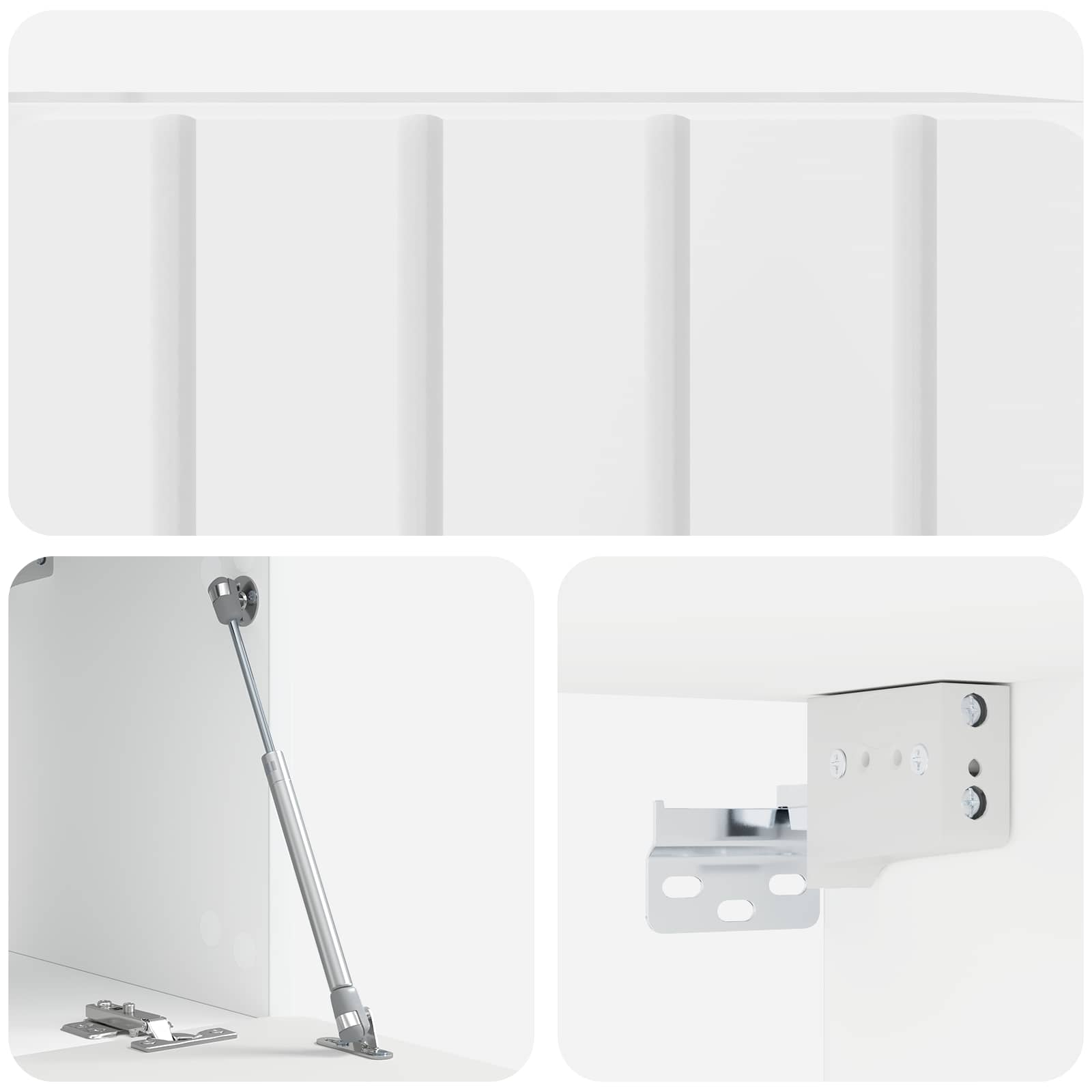 Wandmontierter TV-Schrank 59,5 x 31 x 30 cm Hochglanz Weiß