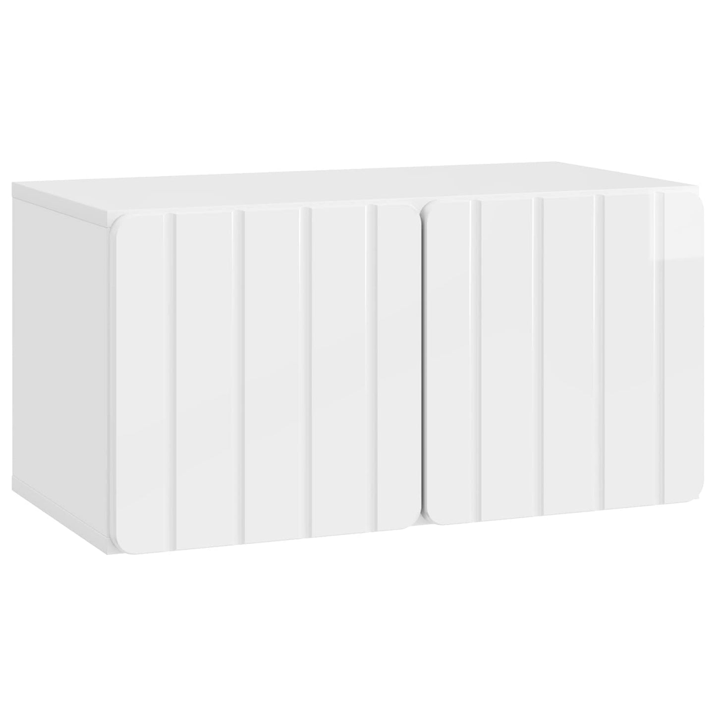 Wandmontierter TV-Schrank 59,5 x 31 x 30 cm Hochglanz Weiß