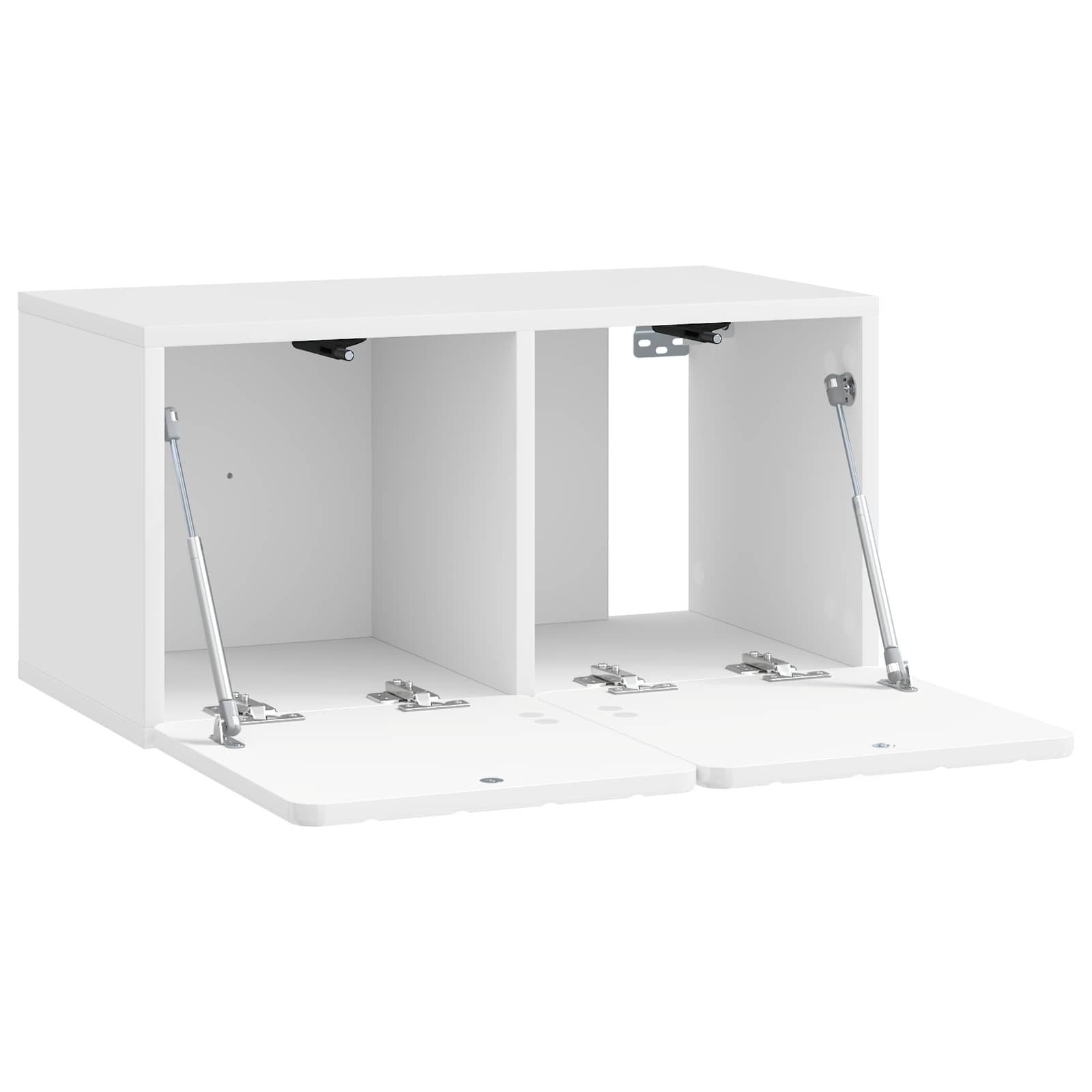 Wandmontierter TV-Schrank 59,5 x 31 x 30 cm Hochglanz Weiß