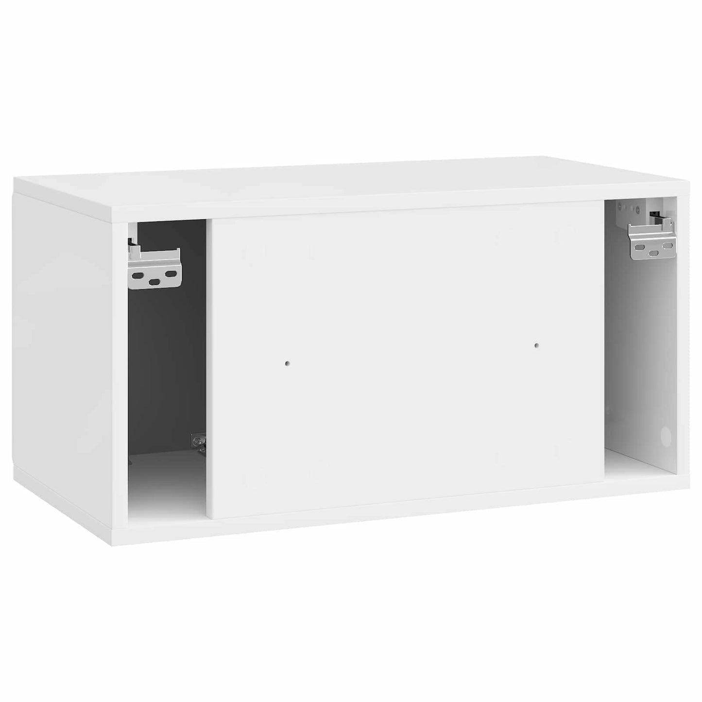 Wandmontierter TV-Schrank 59,5 x 31 x 30 cm Hochglanz Weiß