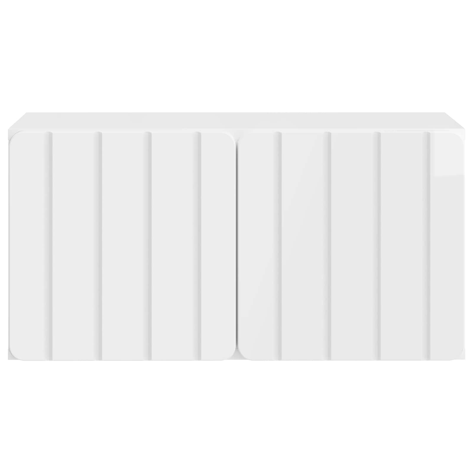 Wandmontierter TV-Schrank 59,5 x 31 x 30 cm Hochglanz Weiß