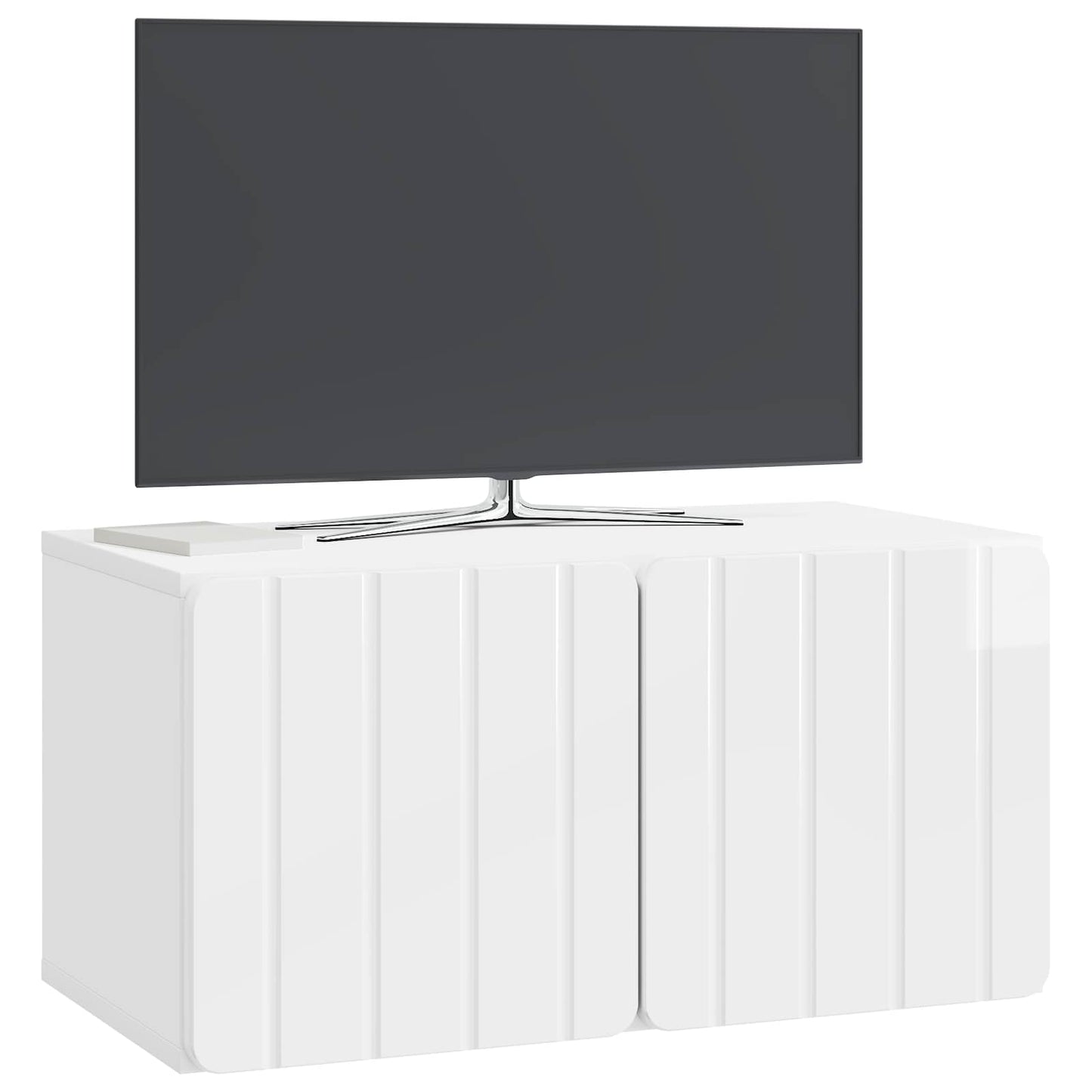 Wandmontierter TV-Schrank 59,5 x 31 x 30 cm Hochglanz Weiß
