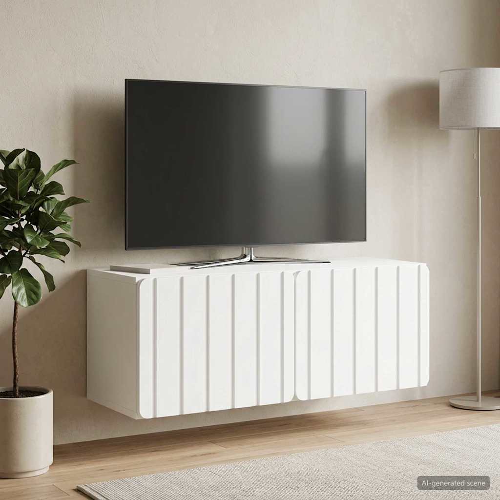 Wandmontierter TV-Schrank 78,5 x 31 x 30 cm Weiß Holzwerkstoff