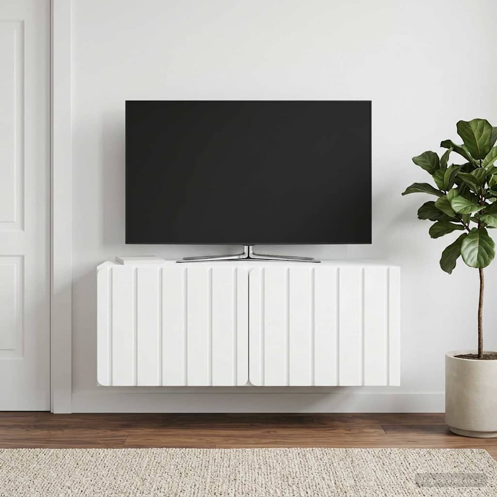 Wandmontierter TV-Schrank 78,5 x 31 x 30 cm Weiß Holzwerkstoff