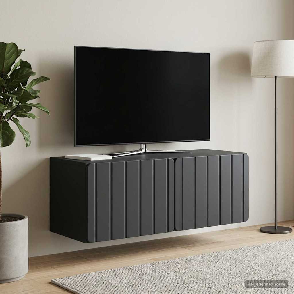 Wandmontierter TV-Schrank 78,5 x 31 x 30 cm Schwarz