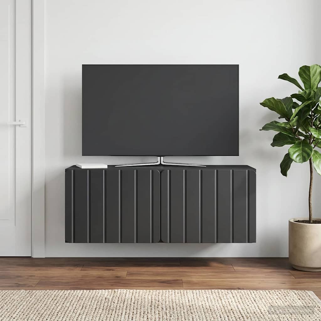 Wandmontierter TV-Schrank 78,5 x 31 x 30 cm Schwarz