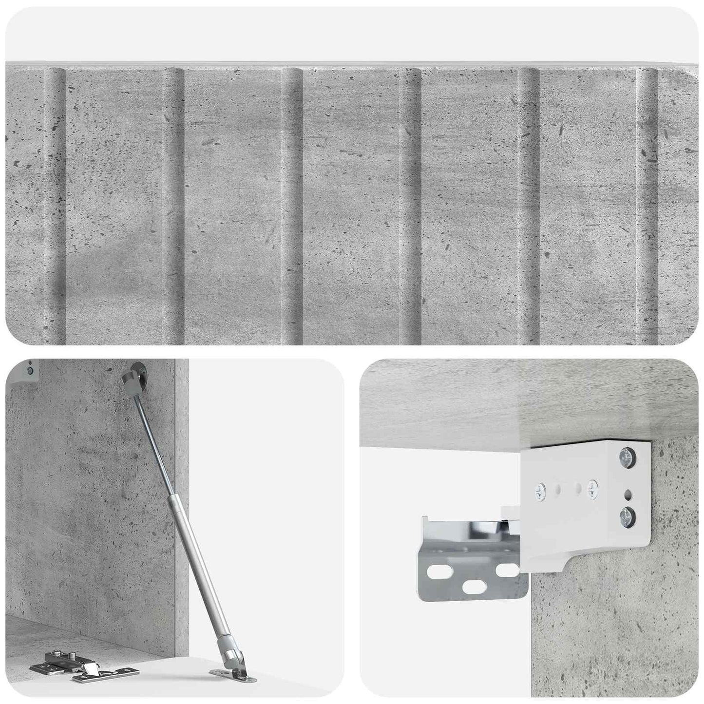 Wandmontierter TV-Schrank 78,5 x 31 x 30 cm Betongrau