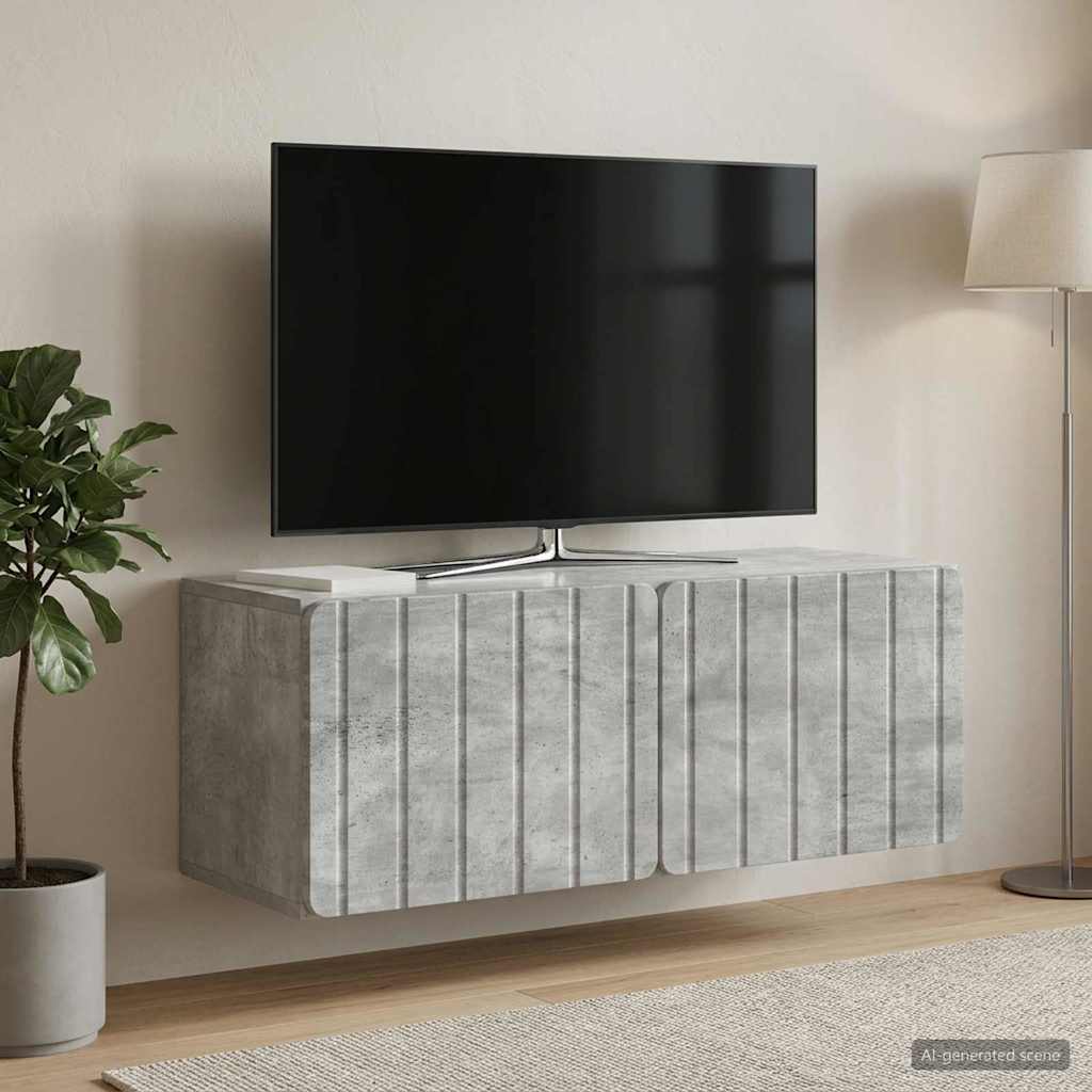 Wandmontierter TV-Schrank 78,5 x 31 x 30 cm Betongrau