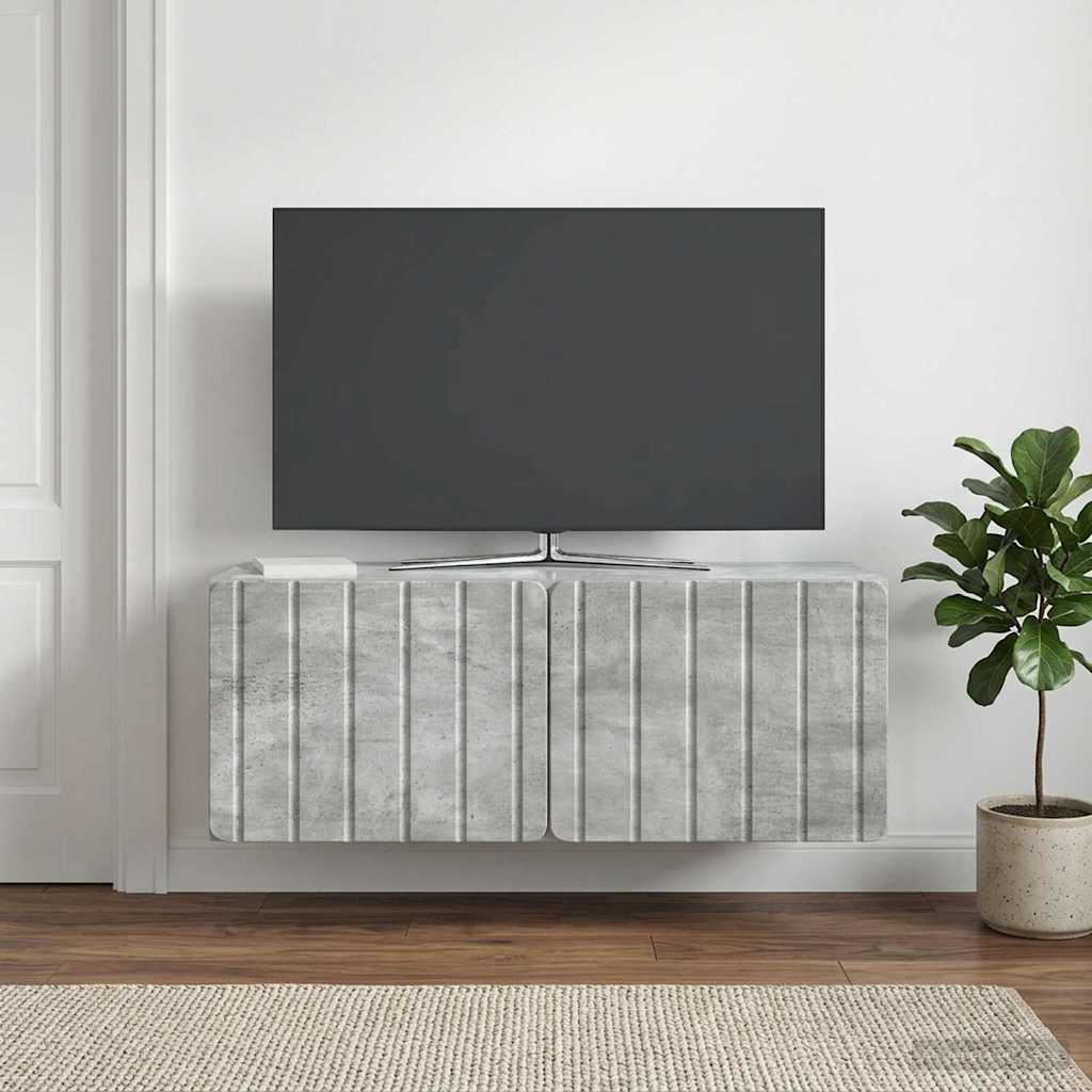 Wandmontierter TV-Schrank 78,5 x 31 x 30 cm Betongrau