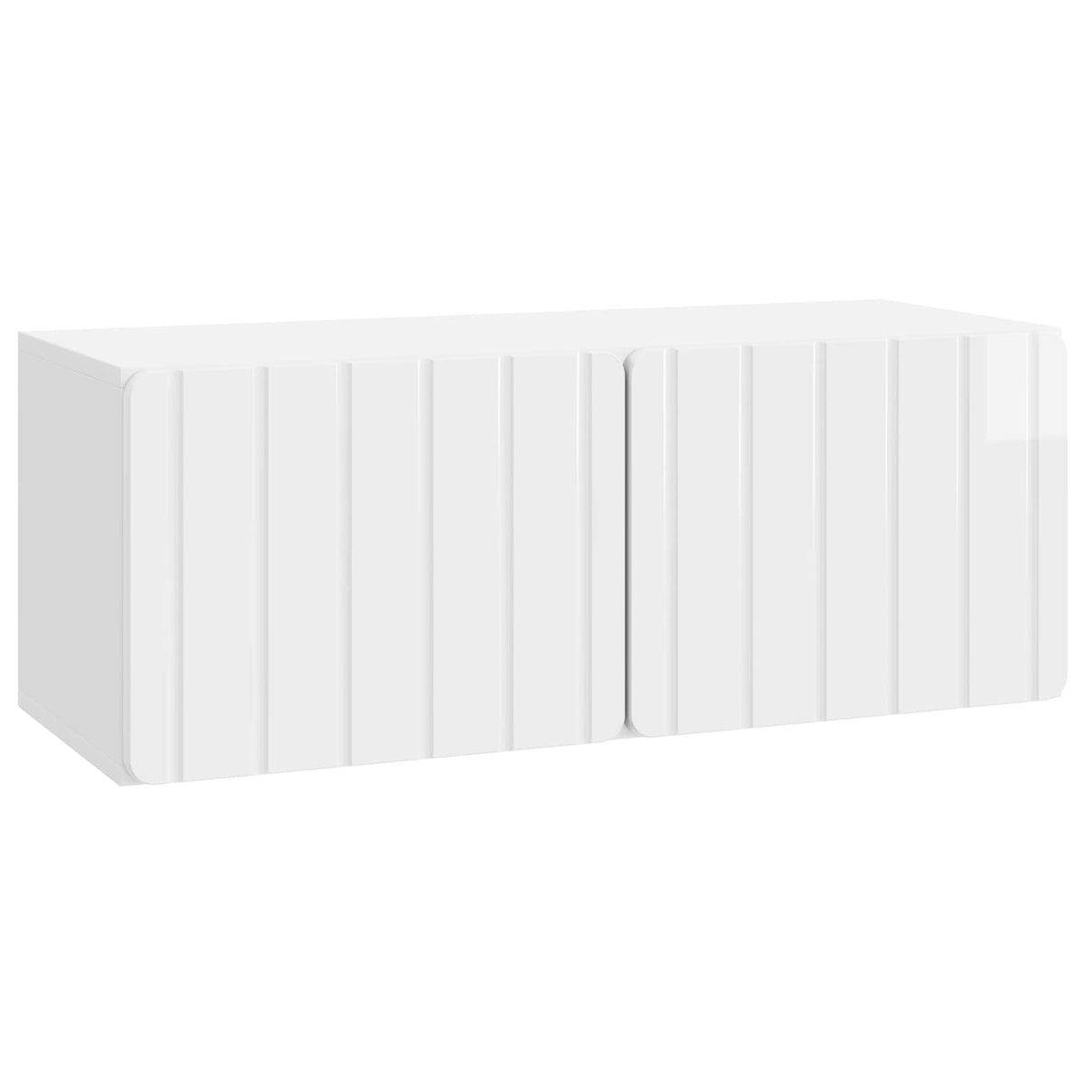 Wandmontierter TV-Schrank 78,5 x 31 x 30 cm Hochglanz Weiß