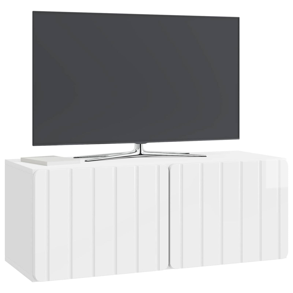 Wandmontierter TV-Schrank 78,5 x 31 x 30 cm Hochglanz Weiß