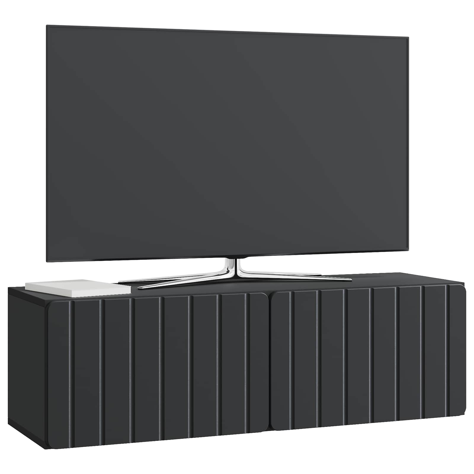 Wandmontierter TV-Schrank 98 x 31 x 30 cm Schwarz Holzwerkstoff