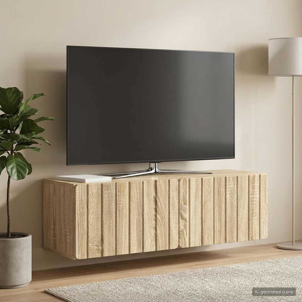 Wandmontierter TV-Schrank 98 x 31 x 30 cm Sonoma-Eiche