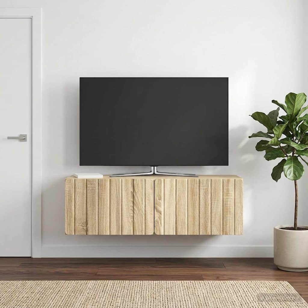Wandmontierter TV-Schrank 98 x 31 x 30 cm Sonoma-Eiche
