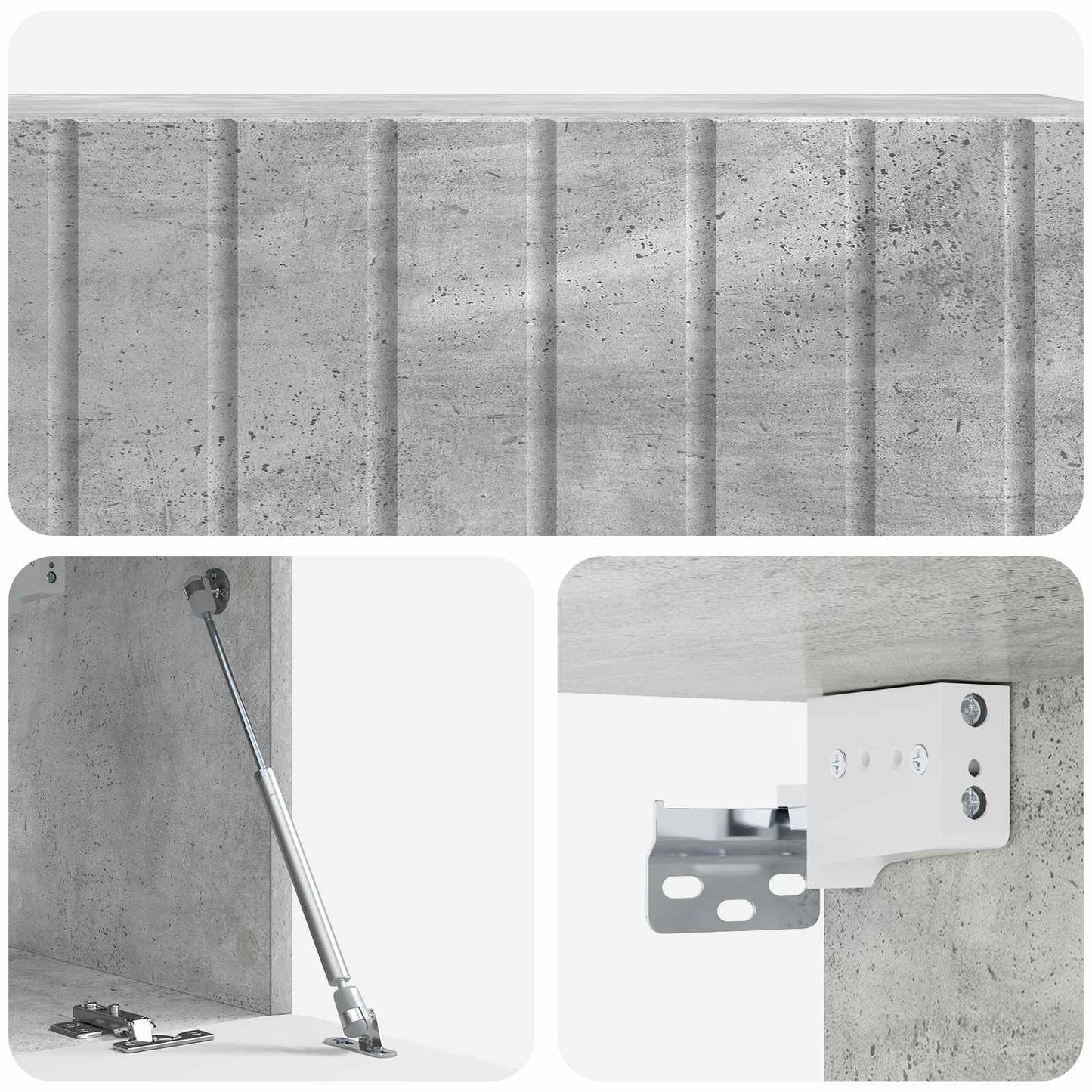 Wandmontierter TV-Schrank 98 x 31 x 30 cm Betongrau