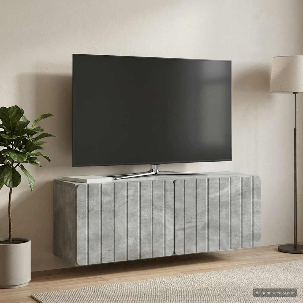 Wandmontierter TV-Schrank 98 x 31 x 30 cm Betongrau