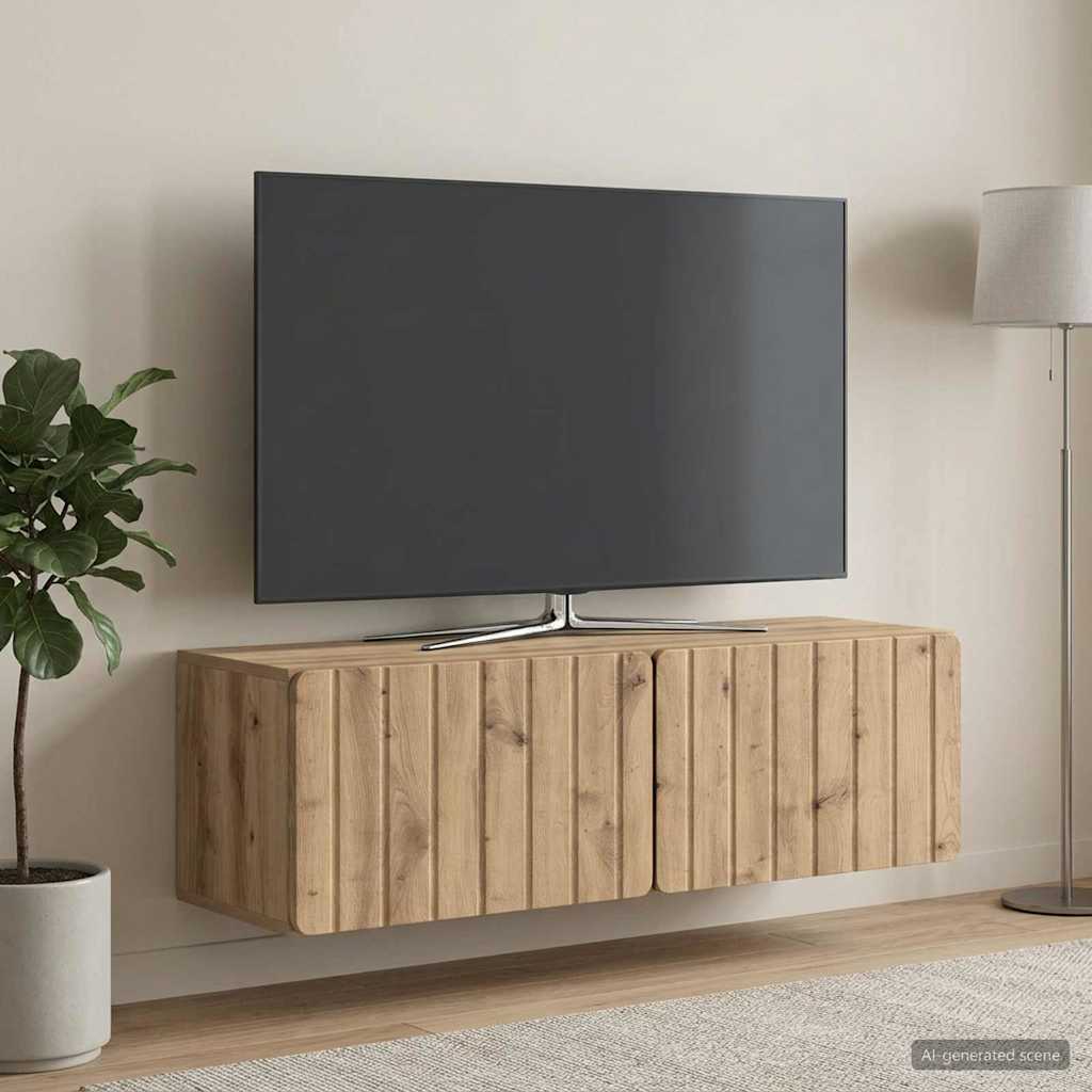 Wandmontierter TV-Schrank 98 x 31 x 30 cm Artisan-Eiche