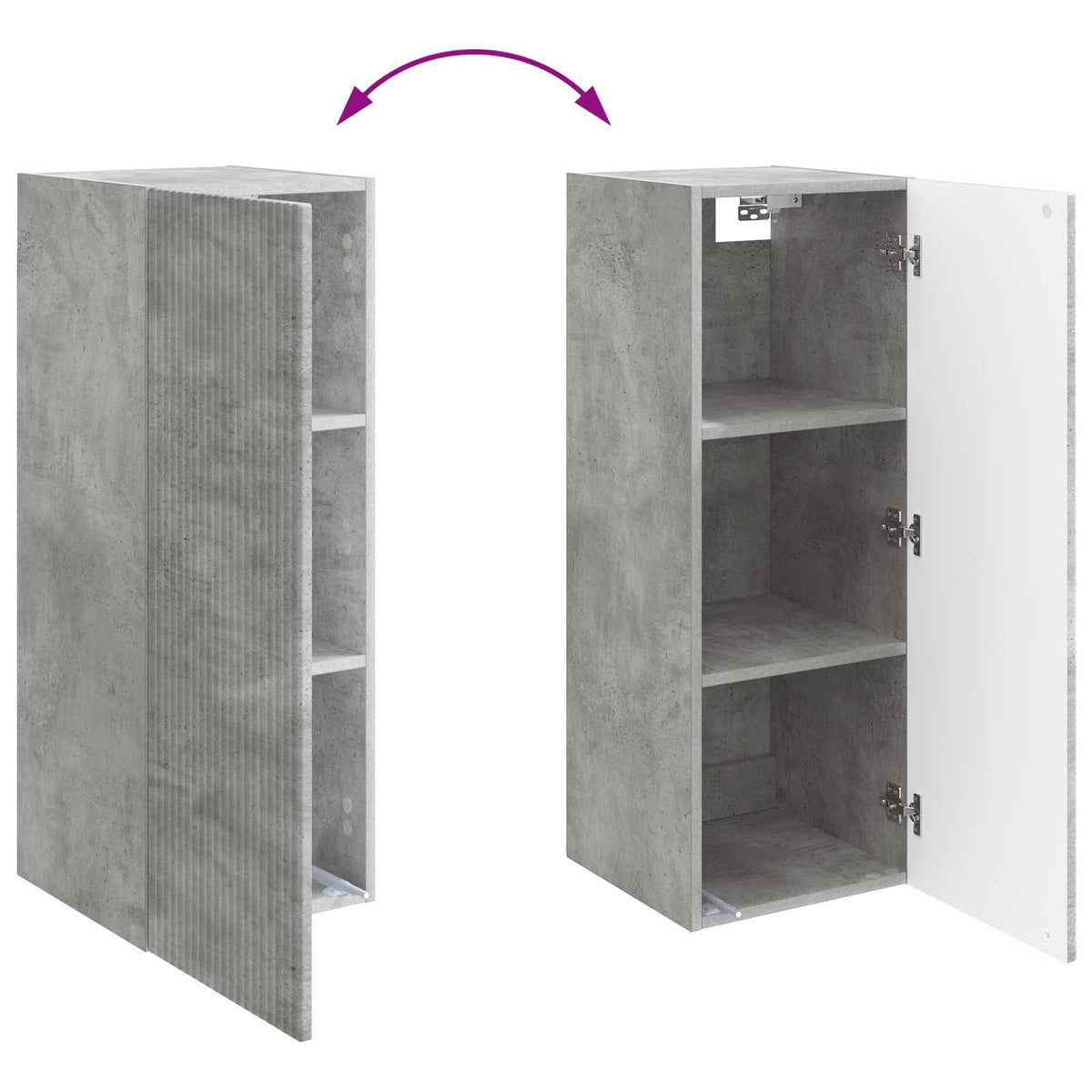 Wandschrank 33 x 34,5 x 90 cm Holzwerkstoff Betongrau