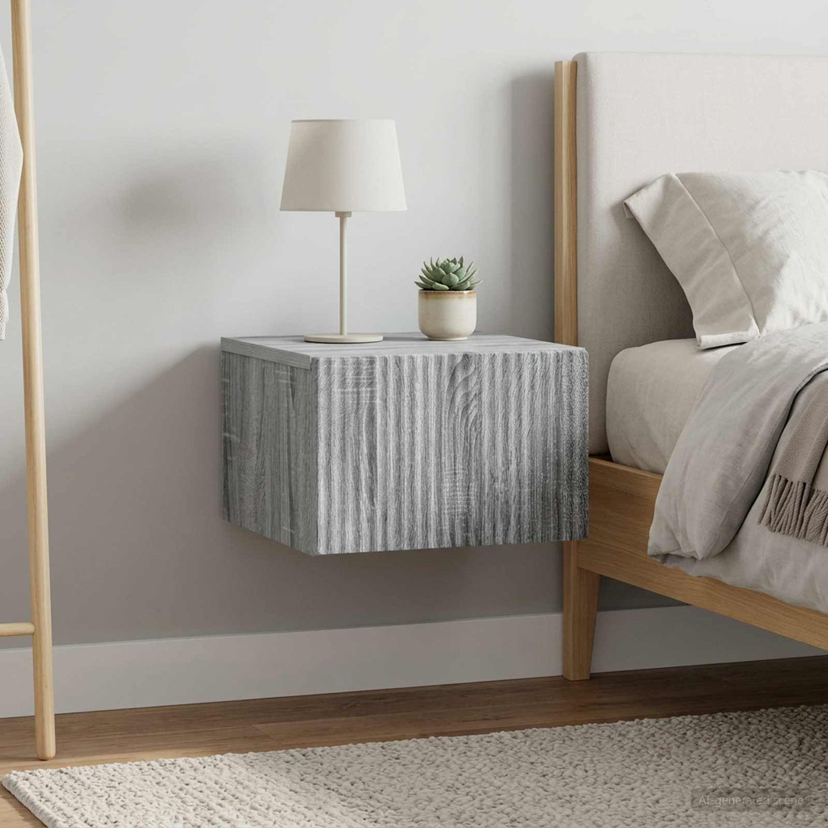 Wandmontierter Nachttisch 2 Stk. Sonoma-Grau 33 x 34,5 x 20 cm