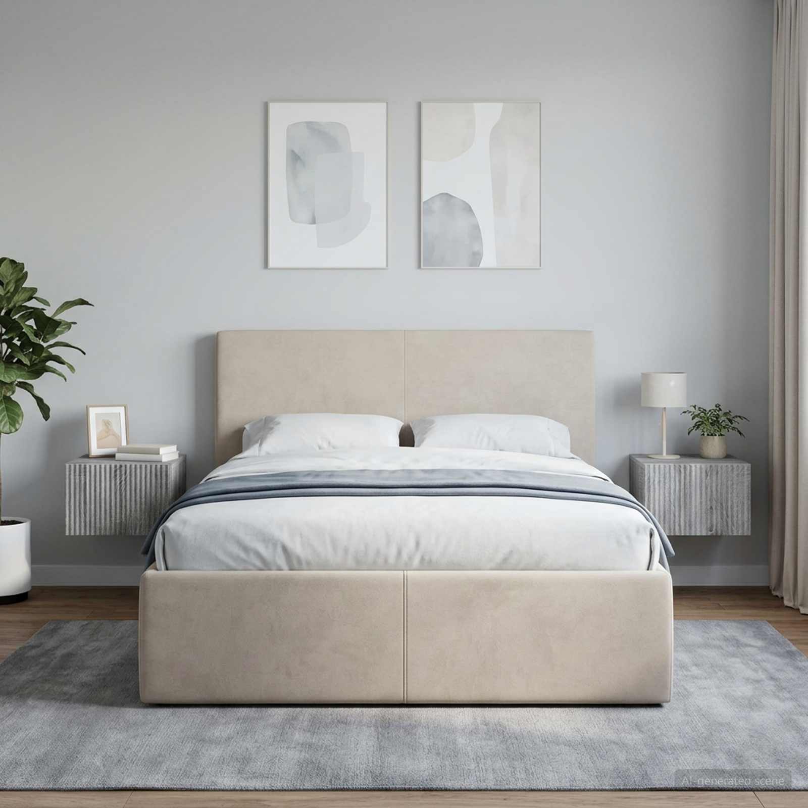 Wandmontierter Nachttisch 2 Stk. Sonoma-Grau 33 x 34,5 x 20 cm