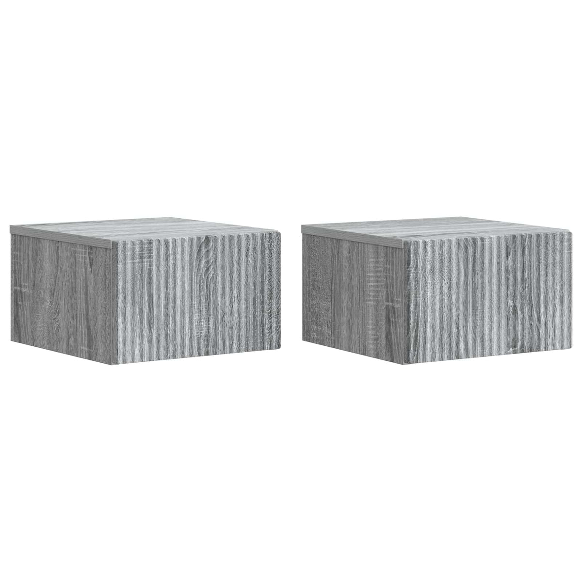 Wandmontierter Nachttisch 2 Stk. Sonoma-Grau 33 x 34,5 x 20 cm