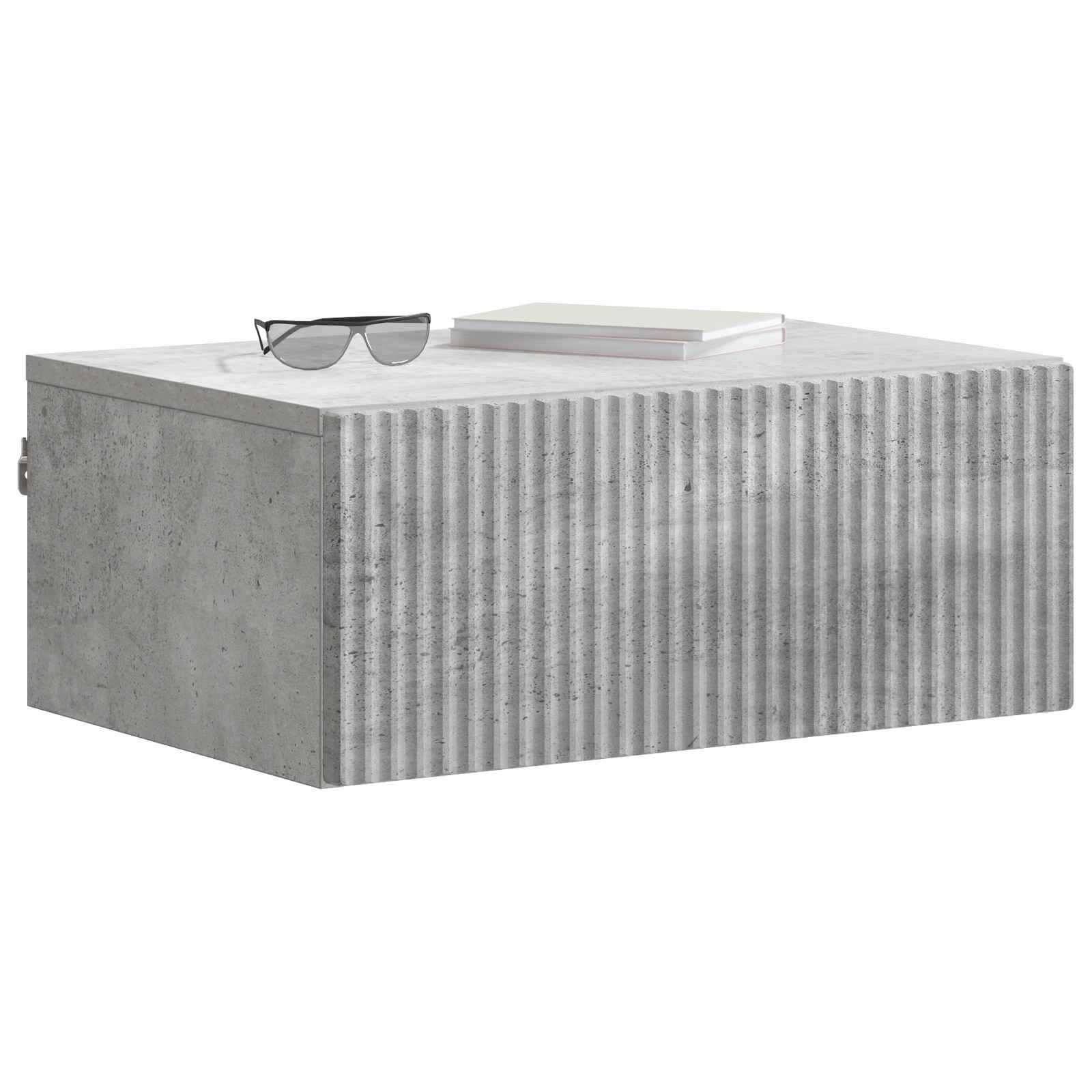 Wandmontierter Nachttisch 2 Stk. Betongrau 49 x 34,5 x 20 cm