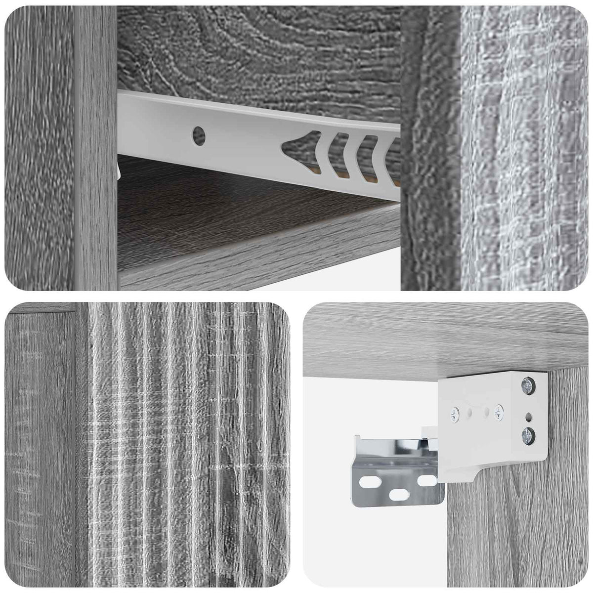 Wandmontierter Nachttisch 2 Stk. Sonoma-Grau 49 x 34,5 x 20 cm