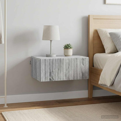 Wandmontierter Nachttisch 2 Stk. Sonoma-Grau 49 x 34,5 x 20 cm