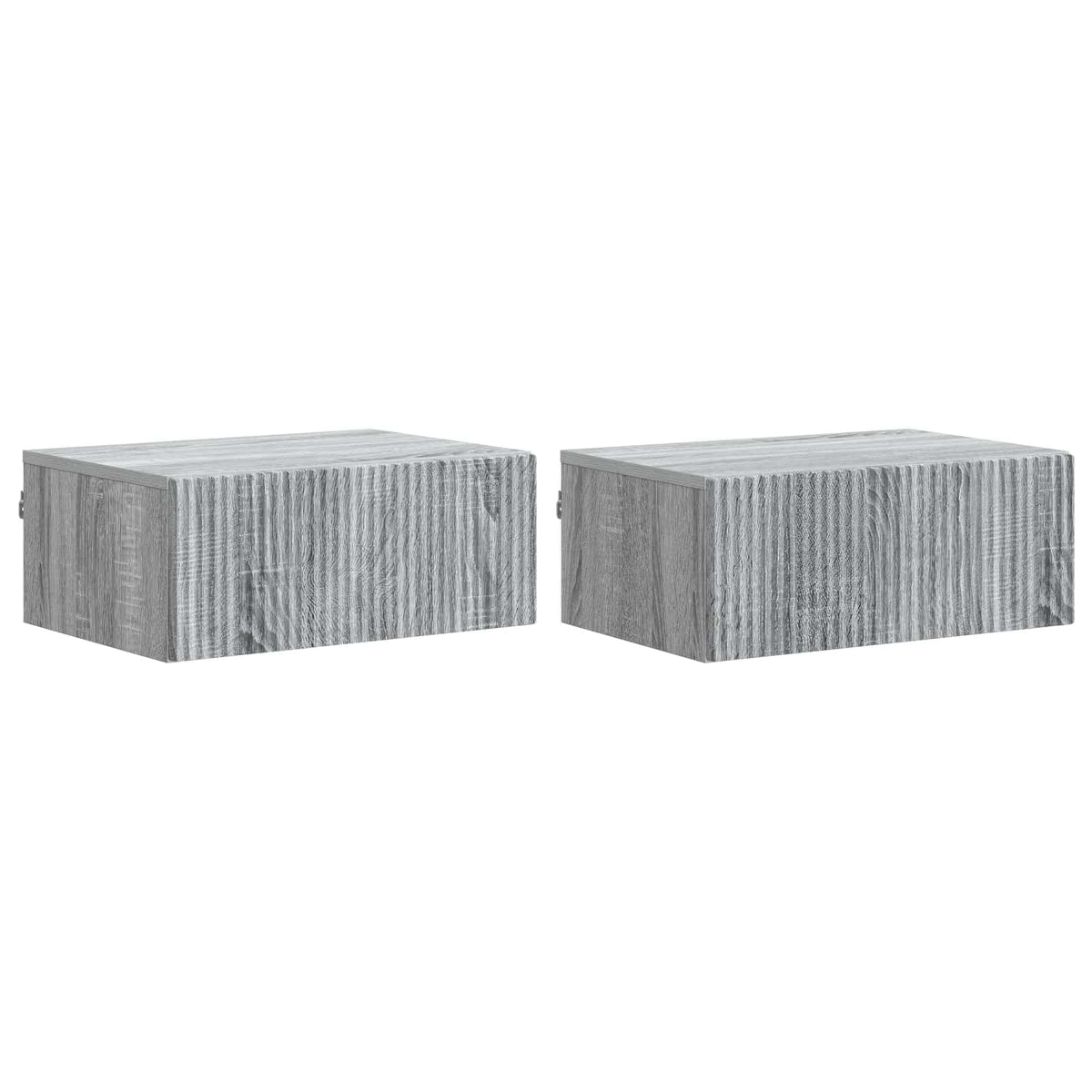 Wandmontierter Nachttisch 2 Stk. Sonoma-Grau 49 x 34,5 x 20 cm
