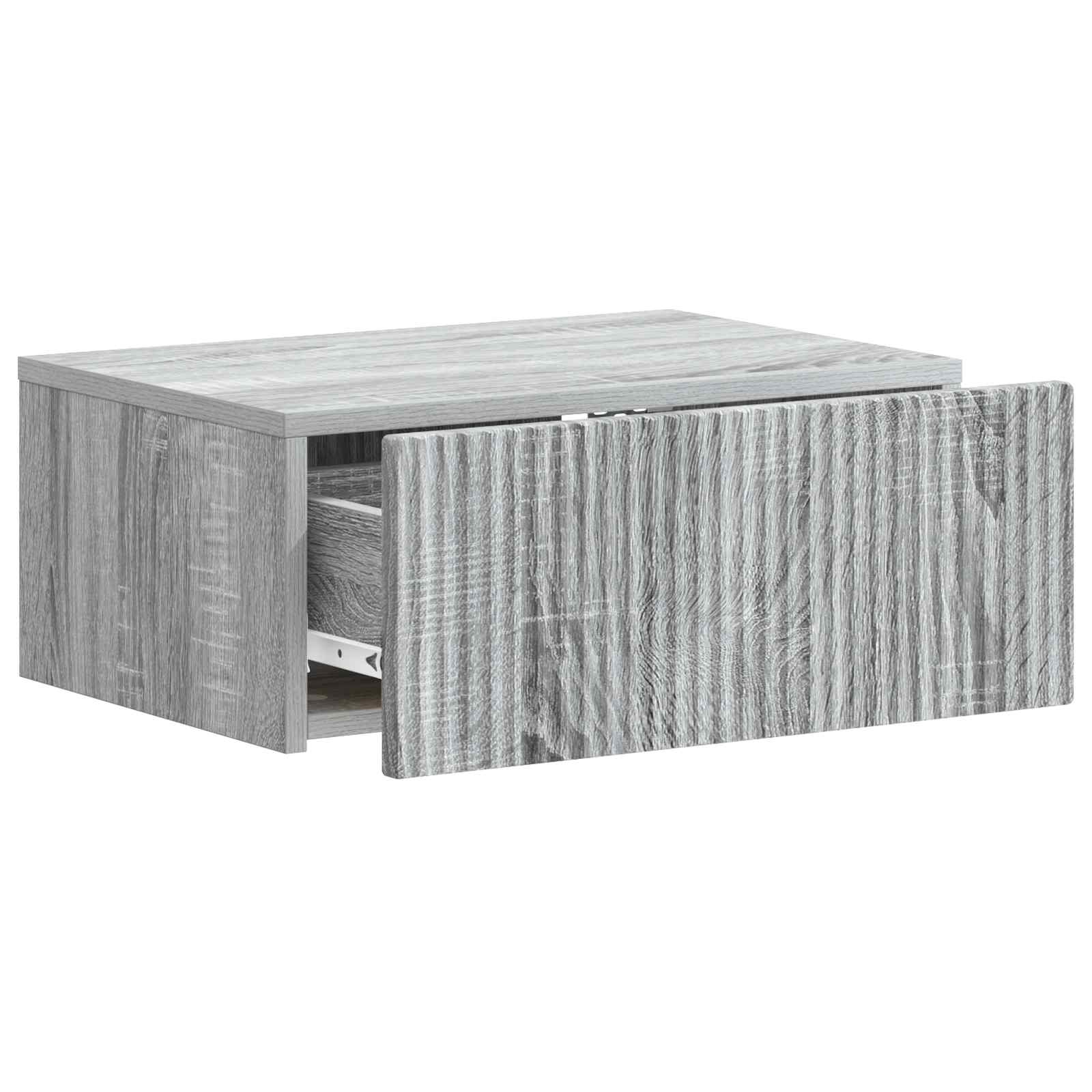 Wandmontierter Nachttisch 2 Stk. Sonoma-Grau 49 x 34,5 x 20 cm